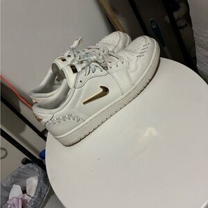 White and Gold Sneakers